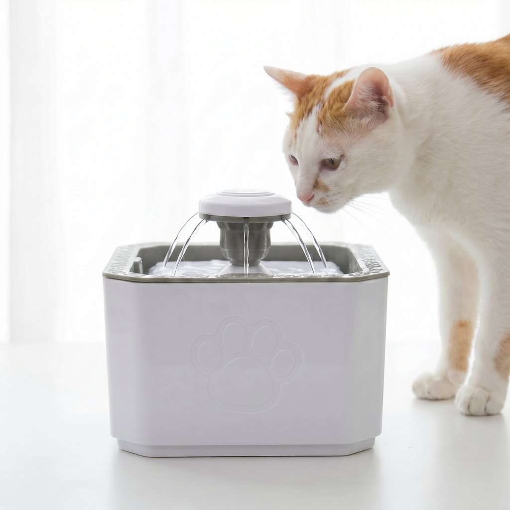 Bebedouro Fonte Automática Pet 2 Litros Gatos Cães Silencioso USB Filtro Água Fluxo Contínuo Bebedor Inclui 2 Refis
