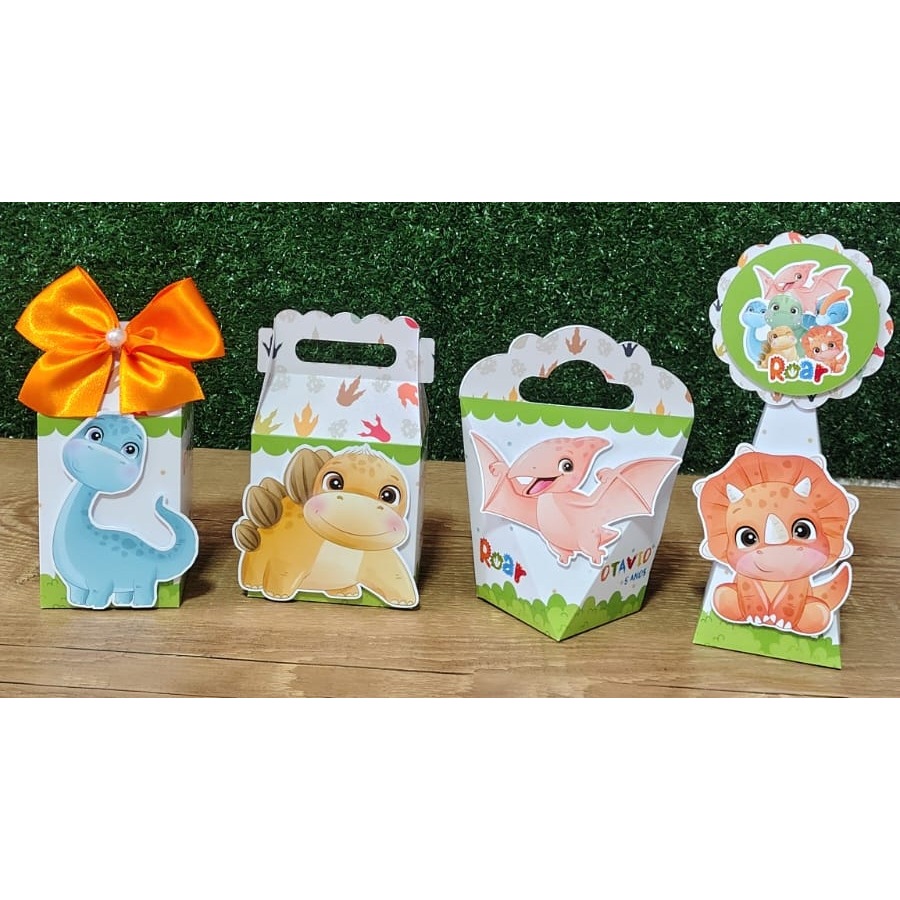 Kit Festa Personalizados DINO BABY - Caixinhas para Lembrancinhas Aniversário - PAPEL FOTOGRÁFICO