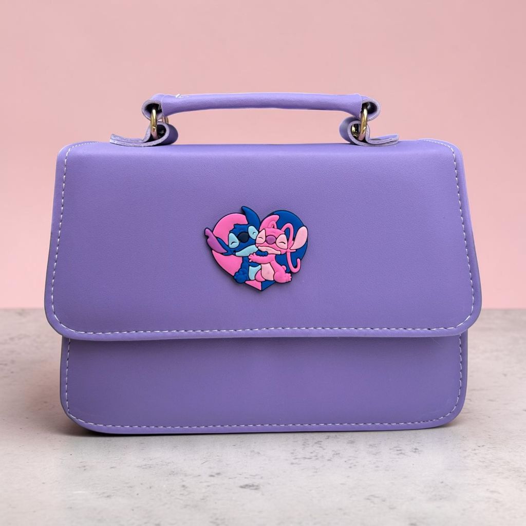 Bolsa Stitch Infantil Menina Bolsinha Blogueira Lilo Stich Rosa Azul