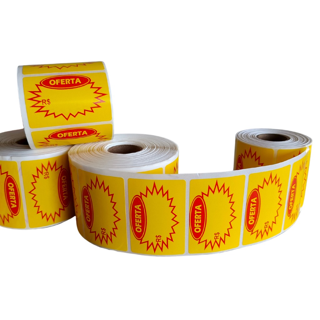 Kit 1.000 Etiquetas Splash Oferta Para preço - Vitrine e Loja de Conveniência - comercio em geral
