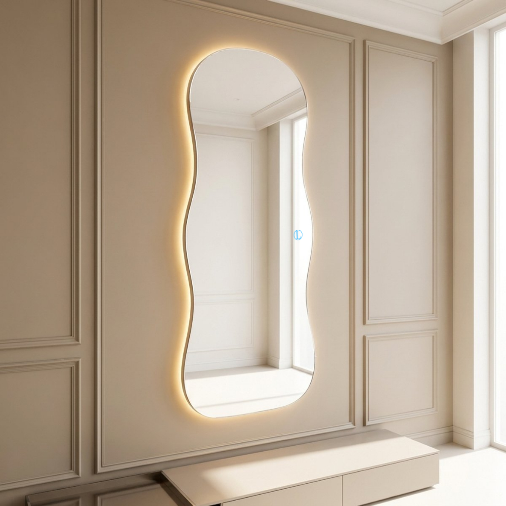 Espelho Lopazzi Orgânico Grande Com Led Touch Aura 150x40cm Quente Frio Decoração Pinterest Quarto Sala Hall