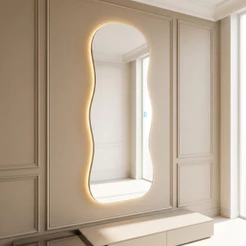 Espelho Lopazzi Orgânico Grande Com Led Touch Aura 150x40cm Quente Frio Decoração Pinterest Quarto Sala Hall
