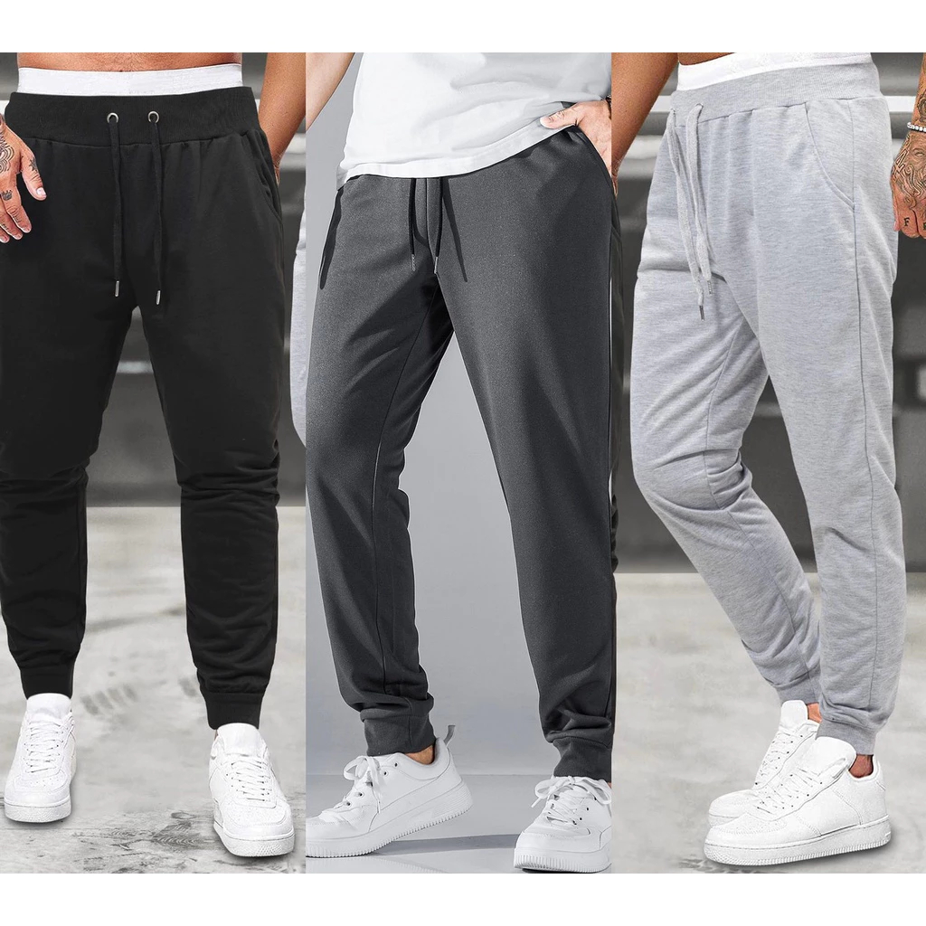 kit 03 Peças Calça Moletom Masculina Kit Calça Moletom Masculino