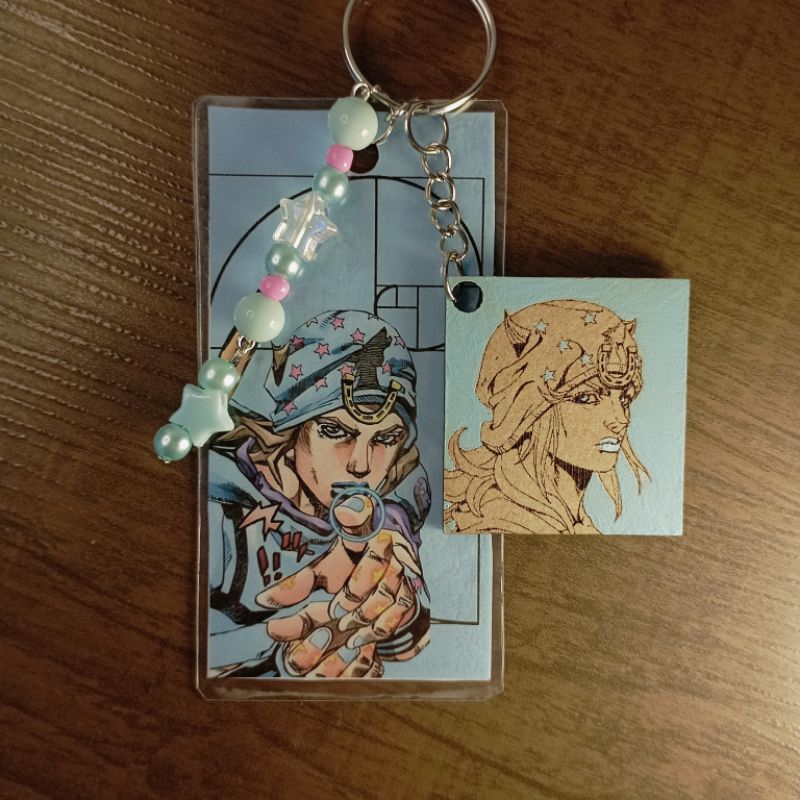 ilografiK Chaveiro Jojo Part7: Steel Ball Run Personagem Jhonny Joestar, MDF, Pingente+Imagem