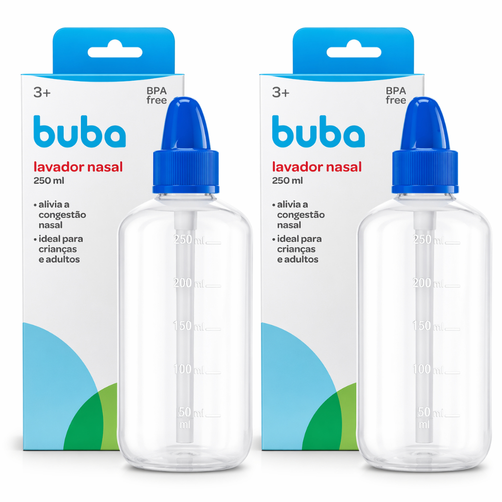 Lavador Higienizador Nasal Buba Lavagem Sinusite Congestão Adulto Bebê 250ml