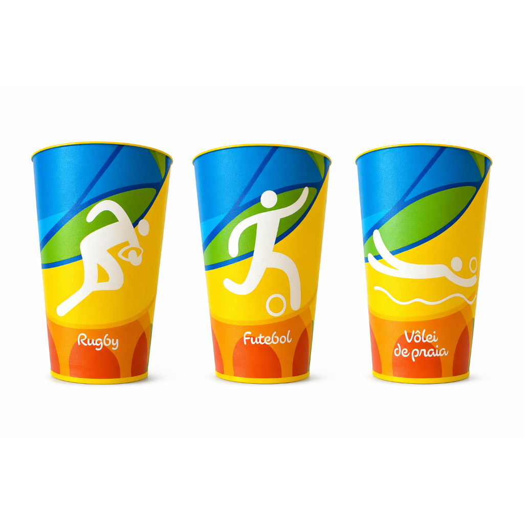 Kit 3 Copos Colecionáveis - Olimpíadas Rio 2016