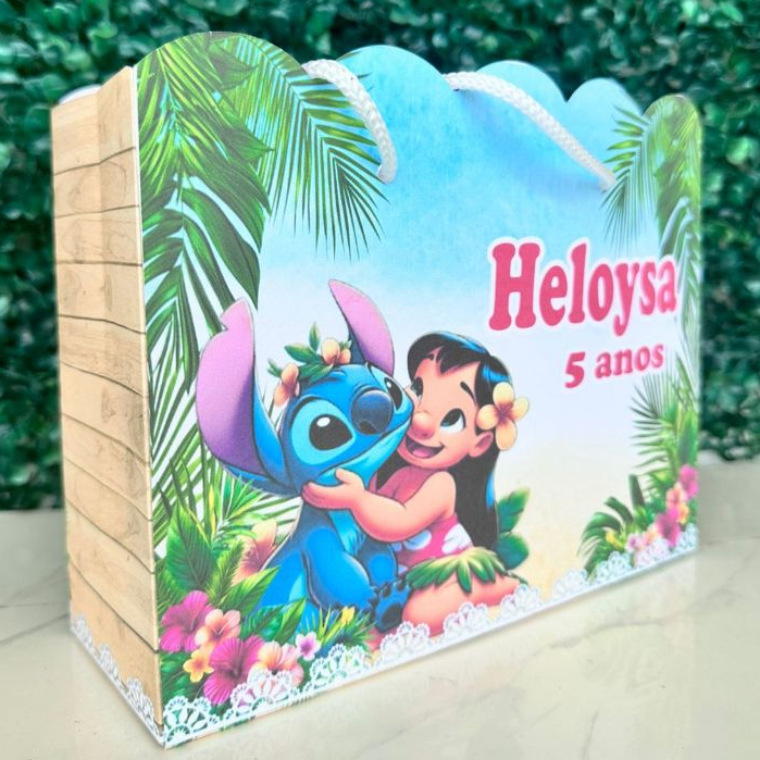 Sacolinhas Personalizadas para Festa – Tema Lilo & Stitch – Pegue e Monte - Lembrancinha