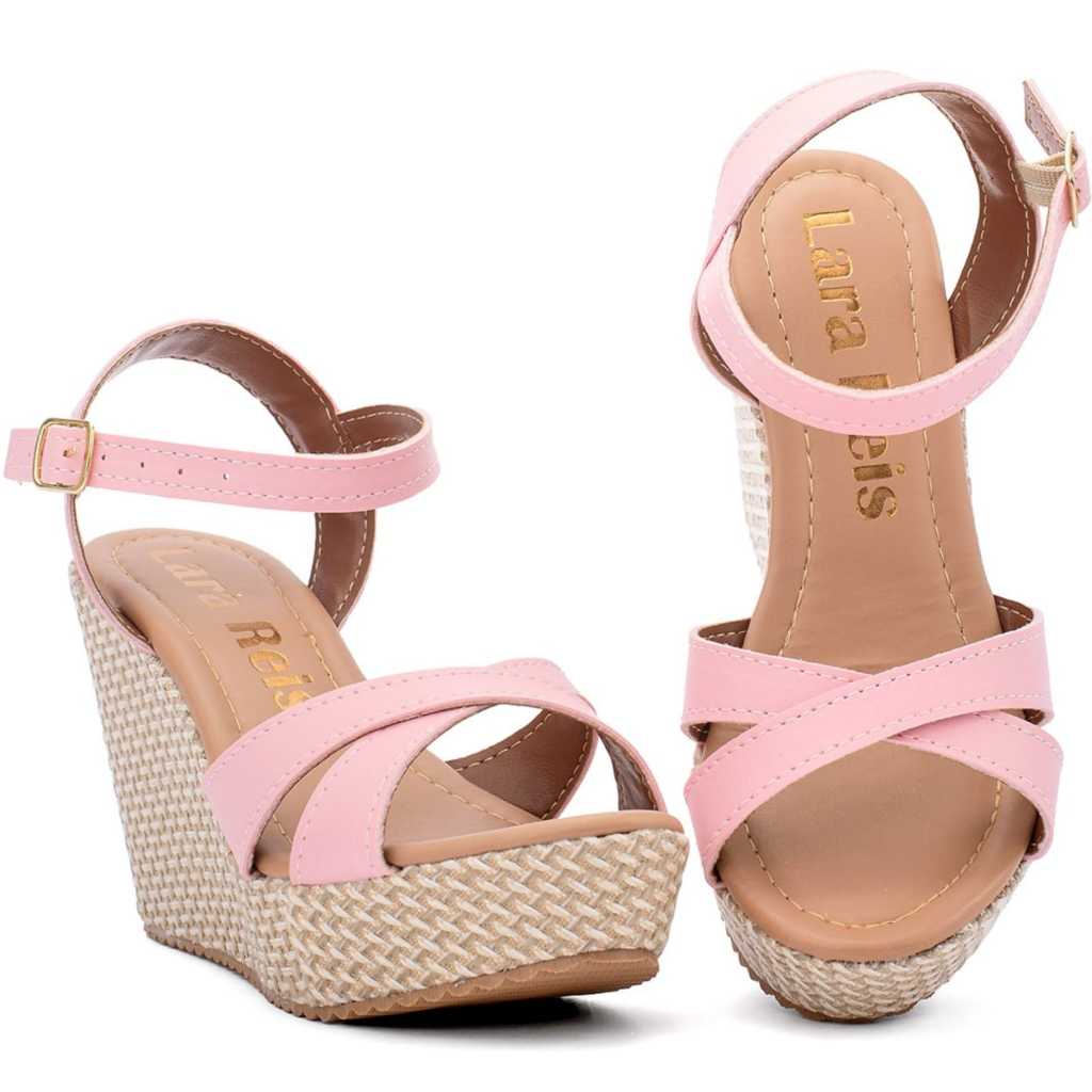 Sandália Anabela Feminina Salto Alto Plataforma Original Casual Confortável Tendência COD08HN