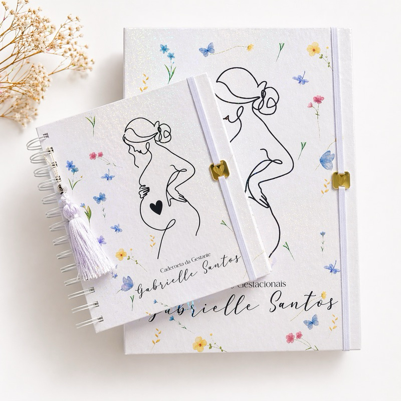 kit Pasta Gestante Personalizada Pré-Natal | Pasta para Exames + Caderneta