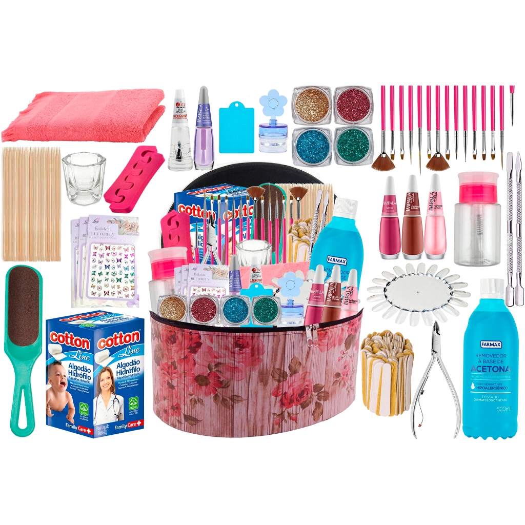Kit Manicure Maleta Grande Completo Profissional Pessoal Decoração de Unhas Nail Design Nail Art