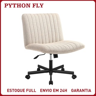 Cadeira de Escritório Ergonômica Confortável com Rodas Giratória - Estofado Acolchoado Grosso, Altura Ajustável