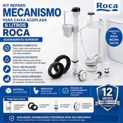 Kit Reparo Mecanismo Para Caixa Acoplada 6 Litros - Roca