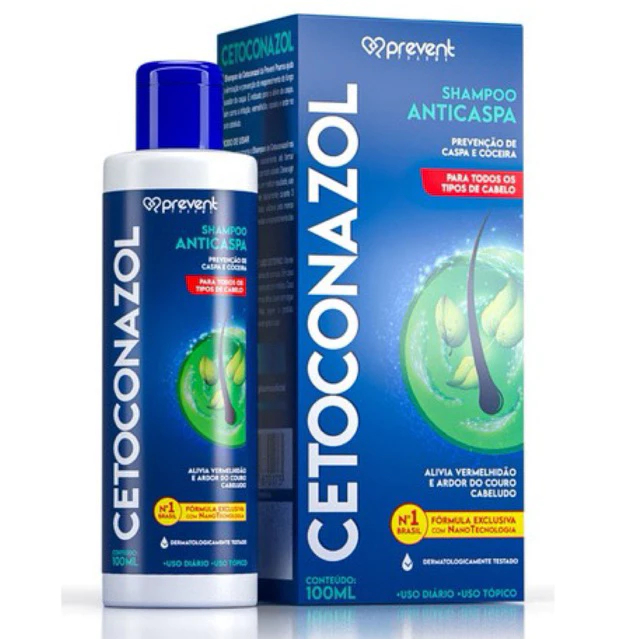 Shampoo Anticaspa Coceira e Dermatite Seborreica Cetoconazol Nano Tecnologia 100mL Prevent Pharma