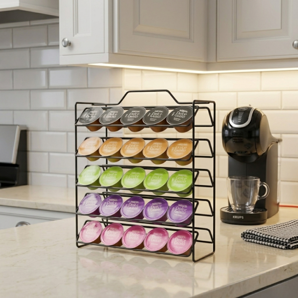 Porta Cápsulas Moderno Aramado Aço Compacto Organizador Cantinho do Café Suporte Para Cozinha Mesa
