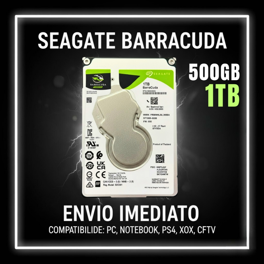 Hd Seagate 2.5" 1TB / 500Gb Notebook* Ps3* Ps4* Xbox* All in one C/ Garantia