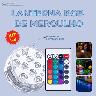 Luminária para Piscina Led Spot RGB Submersível com 16 Cores Piscina e Aquários