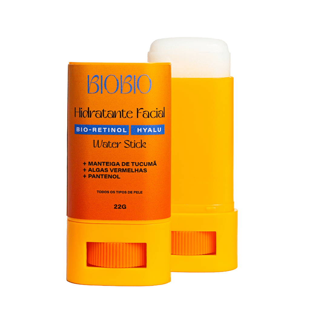 Bastão Hidratante Facial Bio Retinol Hyalu BioBio Vegano Skincare Pele Sensível Ácido Hialurônico