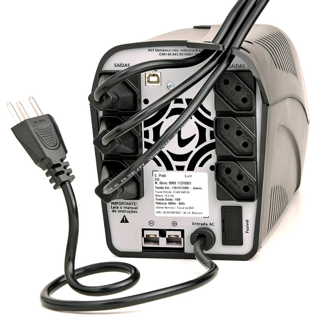 Nobreak 1200VA 600W PWM 6 Tomadas E.115/127/220V S.115V Porta USB Ragtech Easy Way 4200