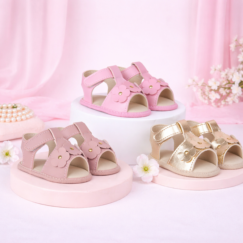 Sandalia Bebe Menina Flores Infantil Varias Cores e Modelos Dia a Dia