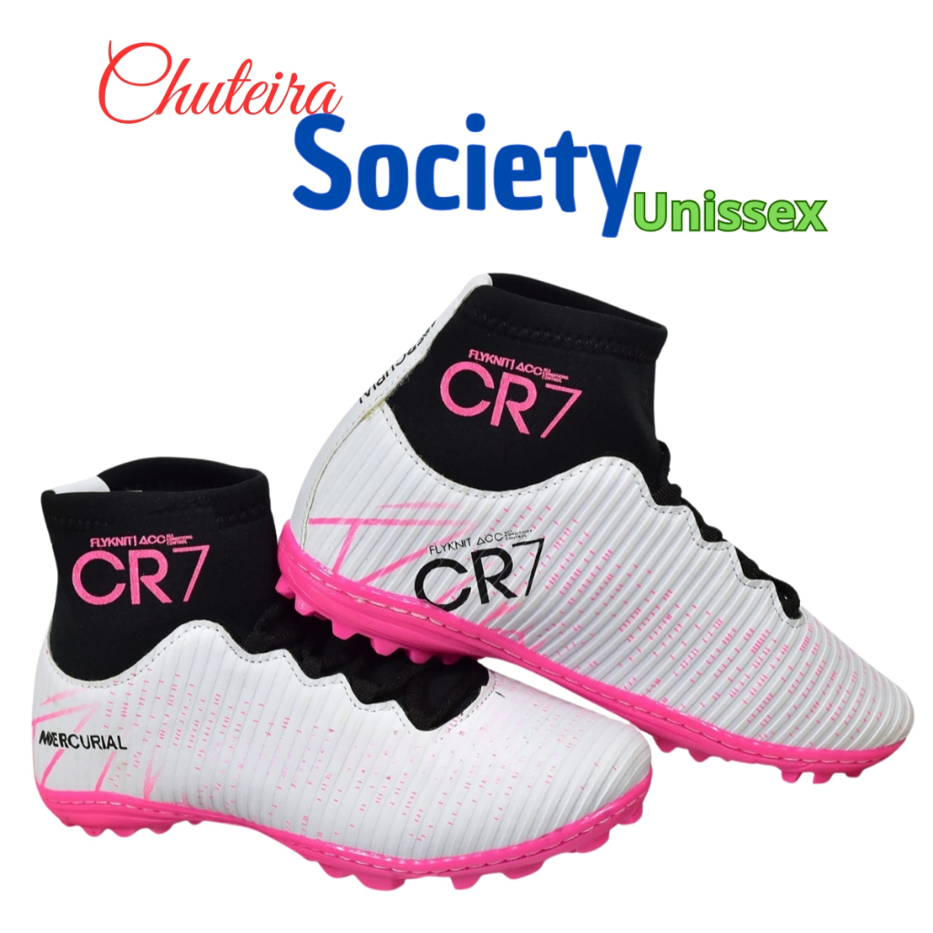 CHUTEIRA SOCIETY BOTINHA MASCULINA E FEMININA INFANTIL E ADULTO CR-7