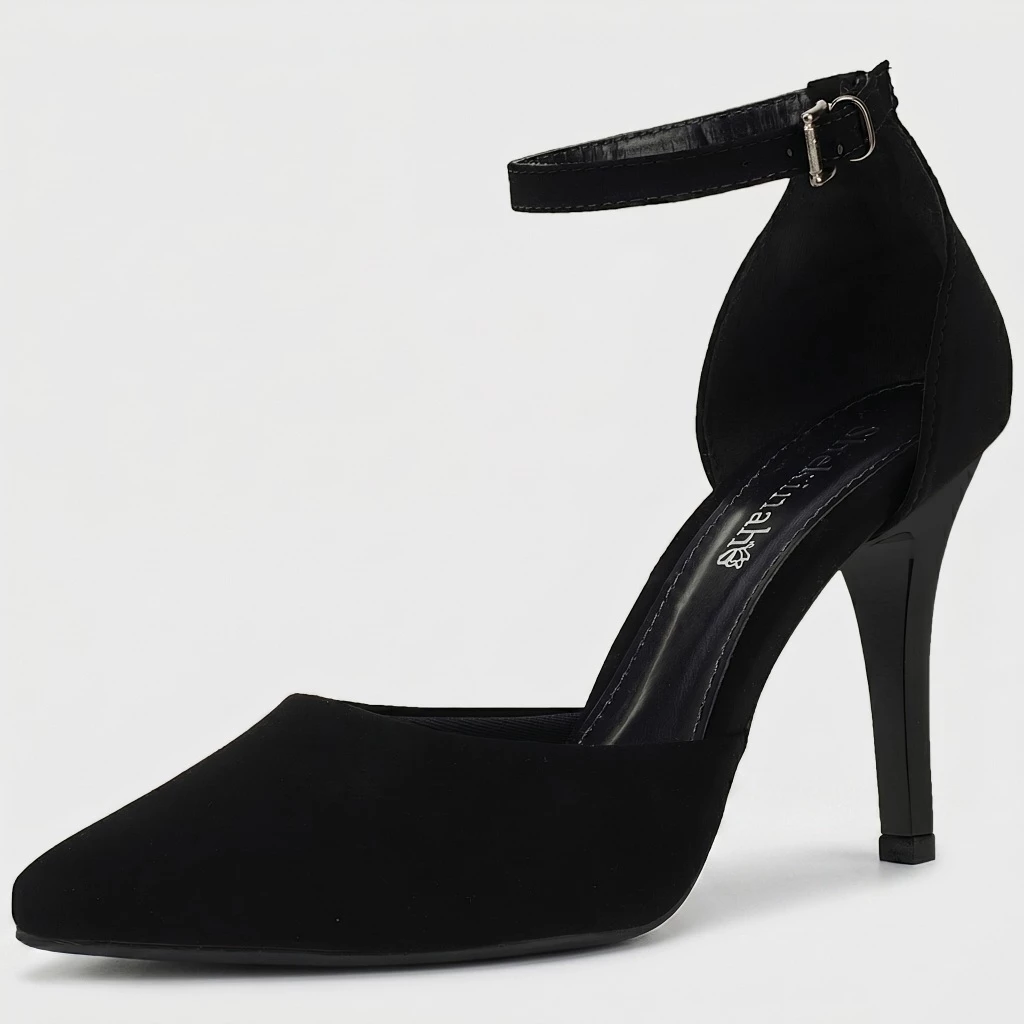 Sapato Scarpin Feminino Bico Fino Salto Agulha Stiletto Shekinah Saia e Blusa Confortável Moda