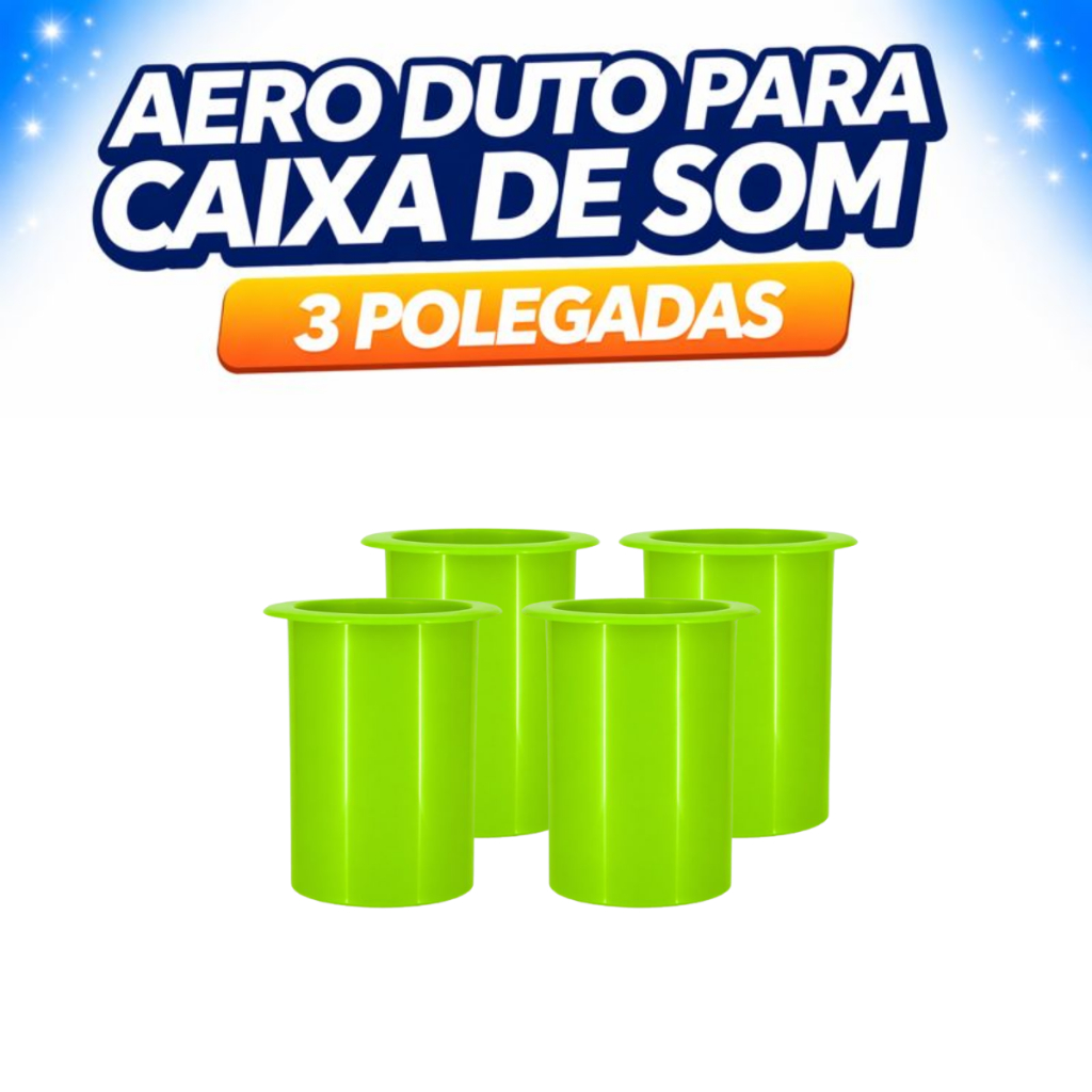 Aero Duto Para Caixa De Som 3 Polegadas Verde Fluorescente