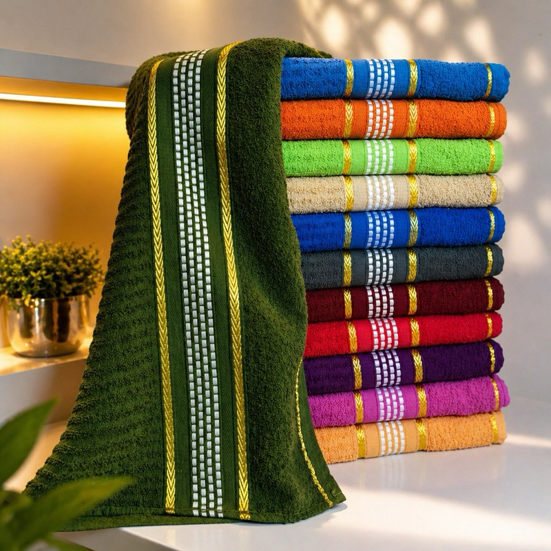 Kit 7, 5 ou 3 Toalhas de Banho Canelado 70 x 130 cm 100% Algodão Alta Absorção