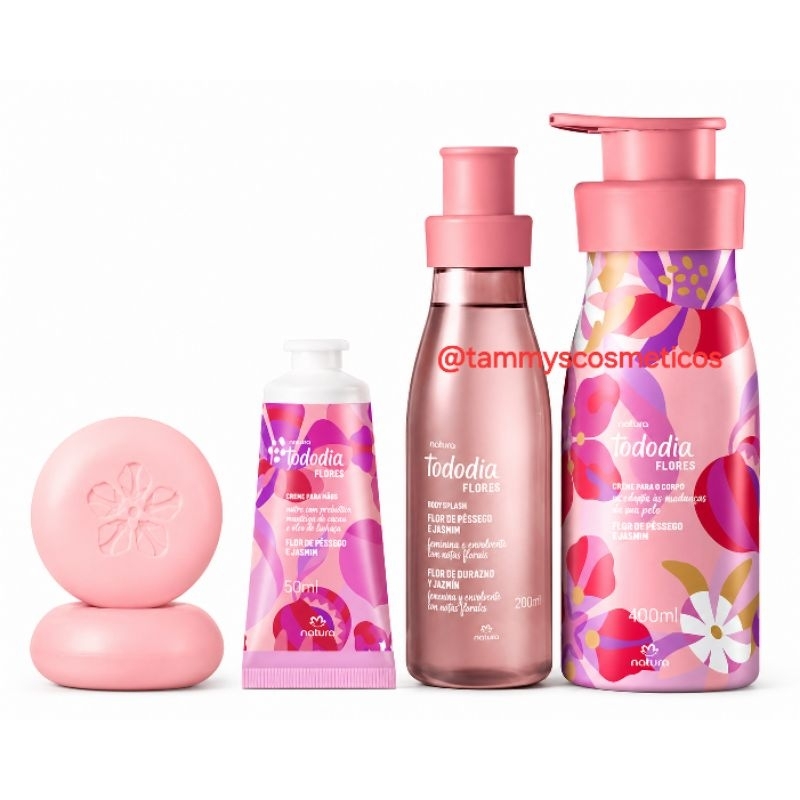 kit Tododia Flores Flor de pêssego e jasmim Natura