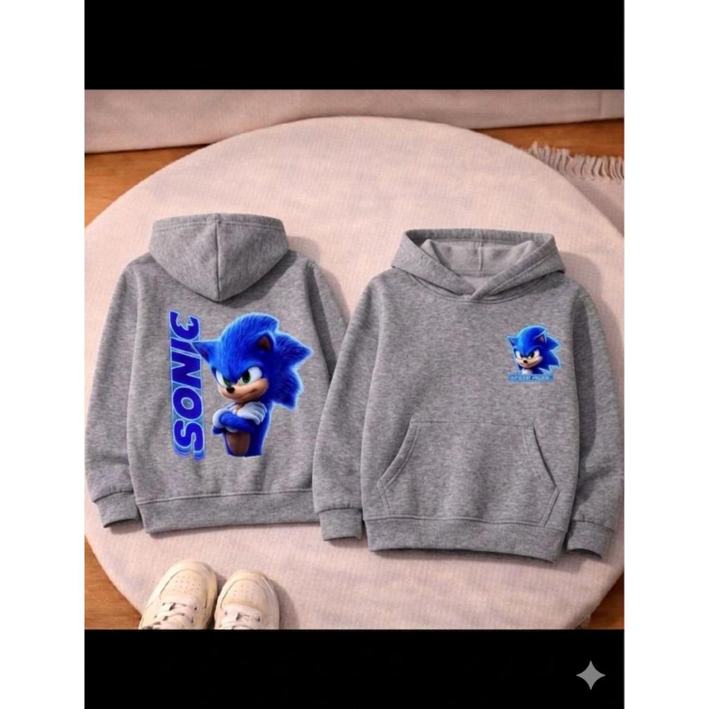 Moletom Canguru Infantil Sonic Com Capuz Estampado Alta Qualidade unissex