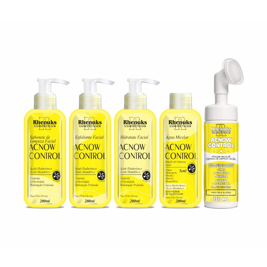 KIT SKIN CARE ACNOW CONTROL E MOUSSE MICELAR - 5 PEÇAS 1 KIT