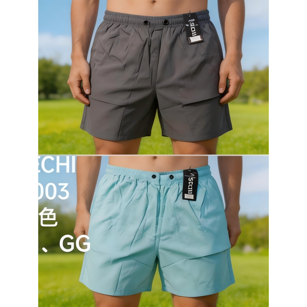 Short Bermuda Tactel masculino academia Lisa Seca Rapido Bolsos Zíper Elastano 50003