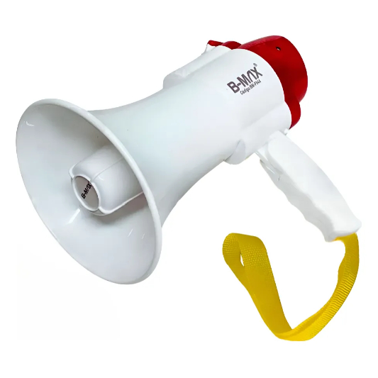 Megafone Portátil Recarregável BM-F944 com Gravador de Voz, Sirene e Controle de Volume