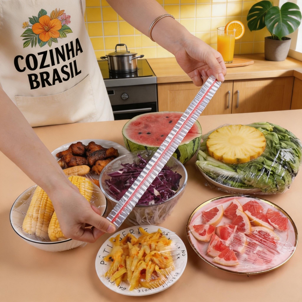 Kit100 Tampas Descartáveis de Plástico para Alimentos - Sem Resistência Especial, Mas Práticos!