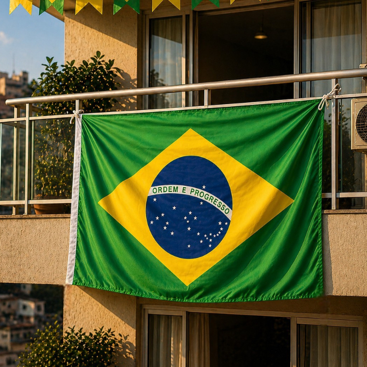 Bandeira do Brasil Grande 90x150cm Copa do Mundo Torcida Verde Amarela para mastro/haste