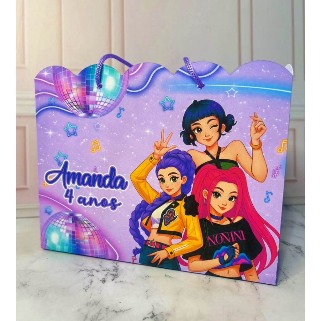 Sacolinha Guerreiras do KPOP  Personalizadas | Lembrancinha Infantil | Pegue e Monte