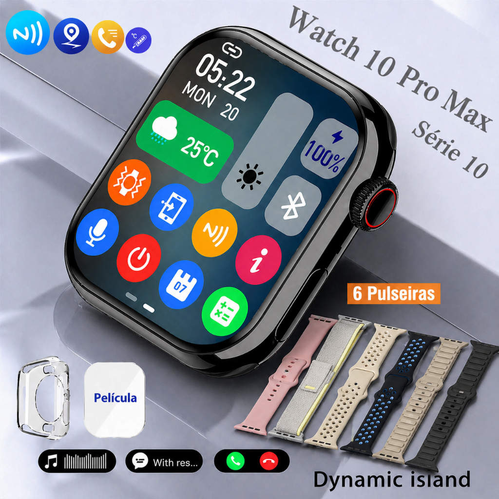 2026 Nova Smartwatch S10 Pro Max Relógio Inteligente Calculadora Chamadas Bluetooth Smartwatch