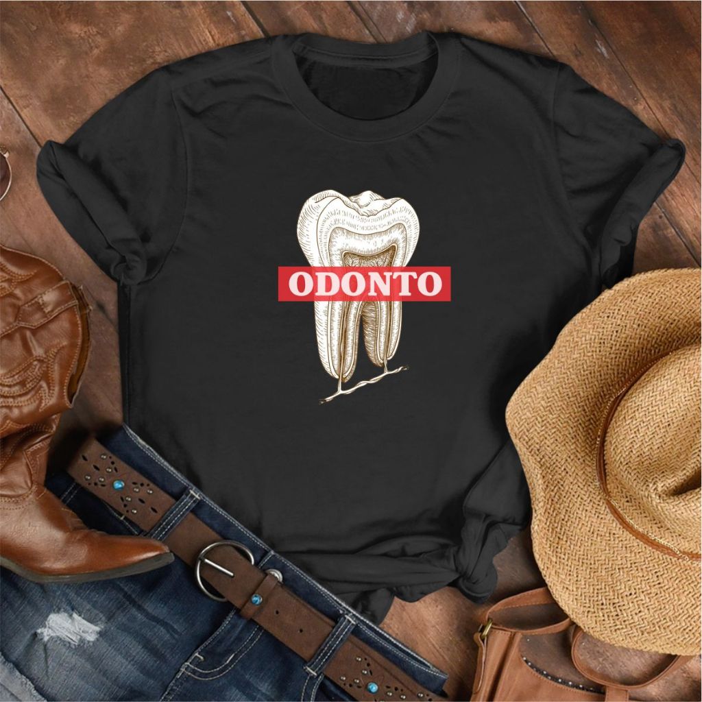 Blusinha Odonto Camiseta Blusa Odontologia Feminina BabyLook 100% Algodão