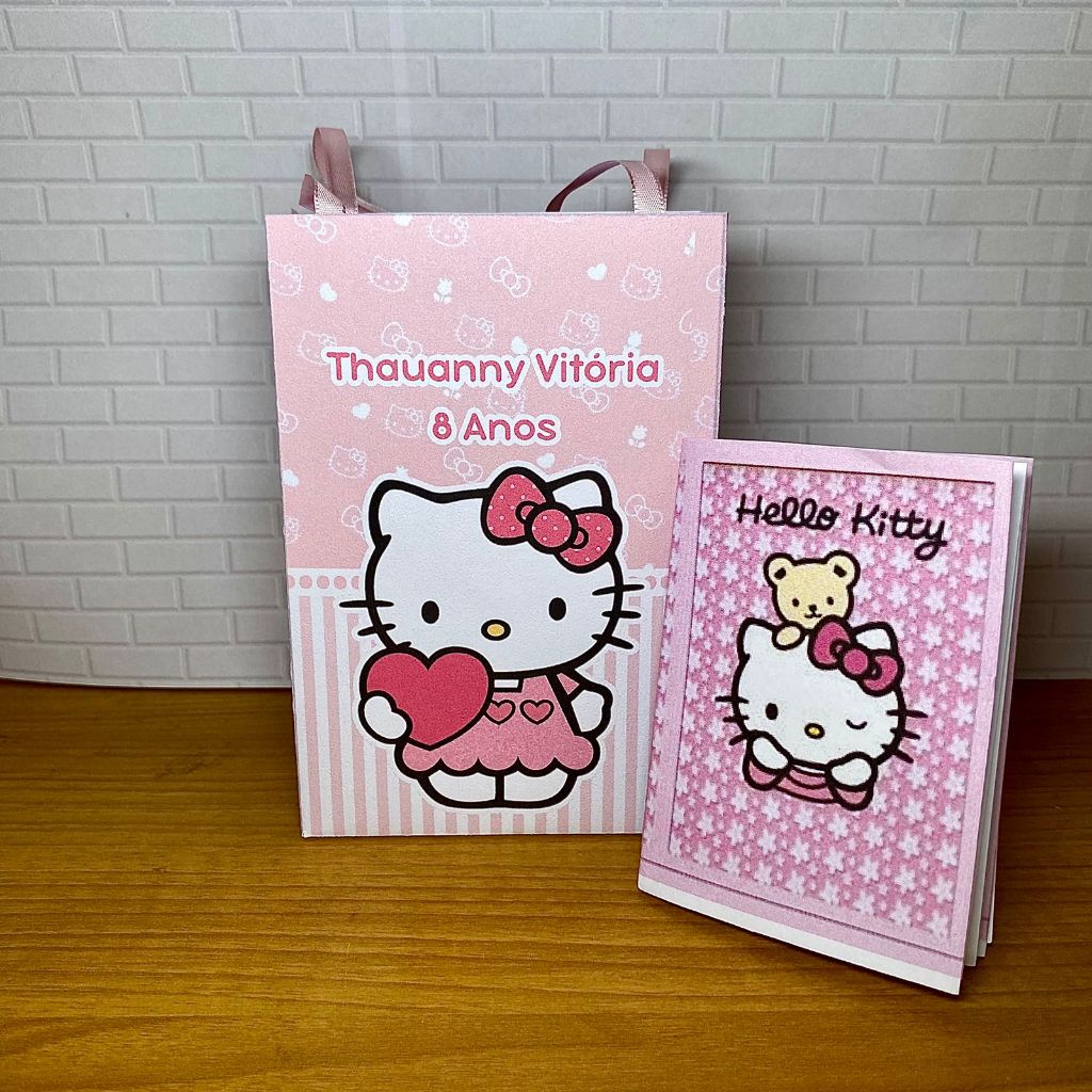 SACOLINHA PERSONALIZADA HELLO KITTY, LEMBRANCINHA,VERTICAL , MIMOS, FESTA, ANIVERSARIO, INFANTIL