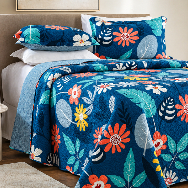 Cobre Leito Solteiro Casal Queen King Dupla Face Matelassê 3 Peças Toque Macio Premium Colcha Cama Box — imagem 2 de 2