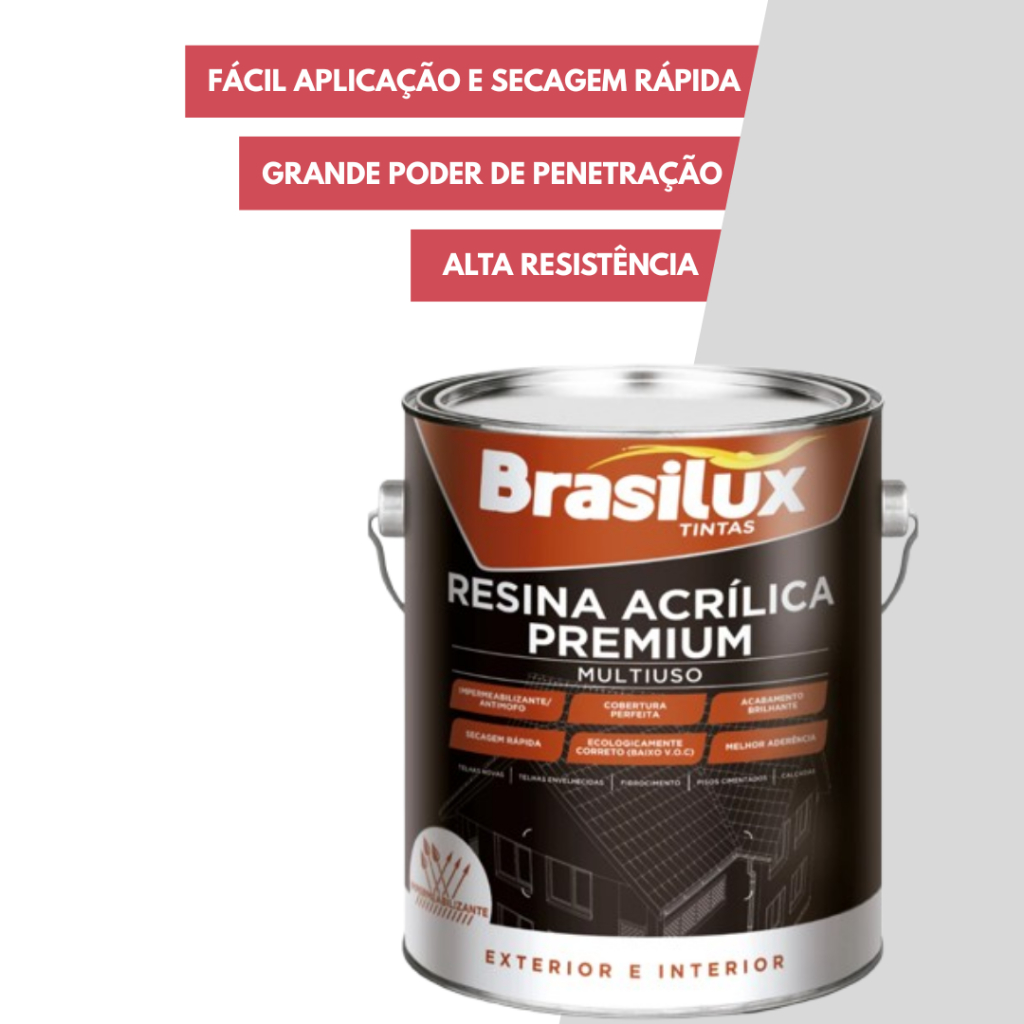 Resina Acrílica Incolor Base De Água Impermeabilizante 3,6L Brasilux
