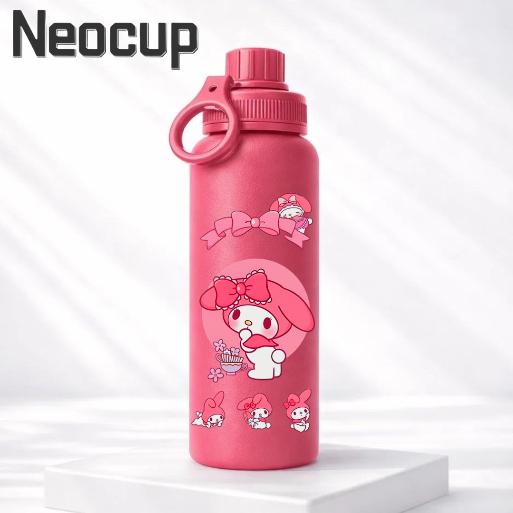 Garrafa Térmica aço inoxidável 304 SANRIO x MY MELODY com alça,com estampa 600ml