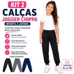 Kit 2 Calça Infantil e Juvenil Feminina Peluciada do 4 Ao 16