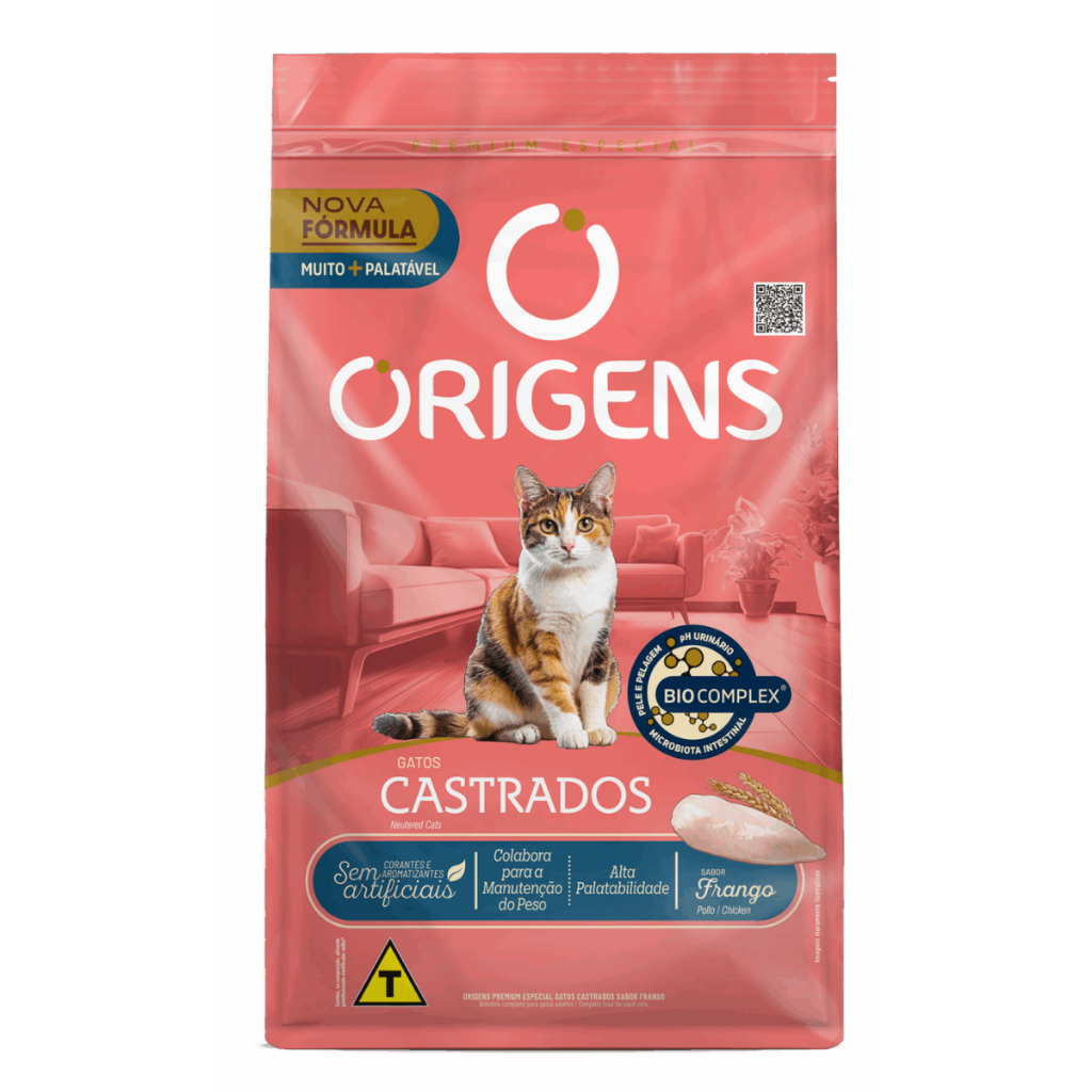 Ração Origens Para Gatos Castrados Sabor Frango 10,1kg