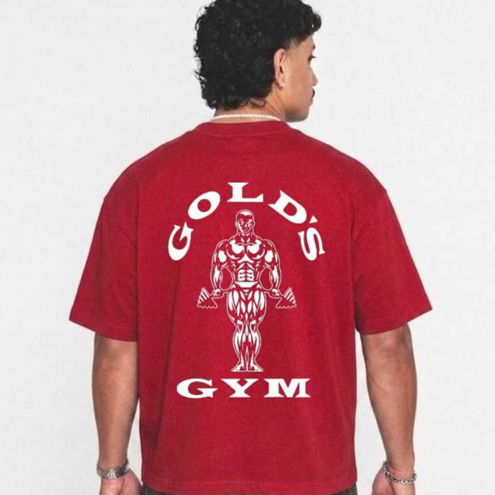Camiseta Masculina Bodybuilder Oversized Treino Academia Camisa OldSkool Gold Gym Maromba