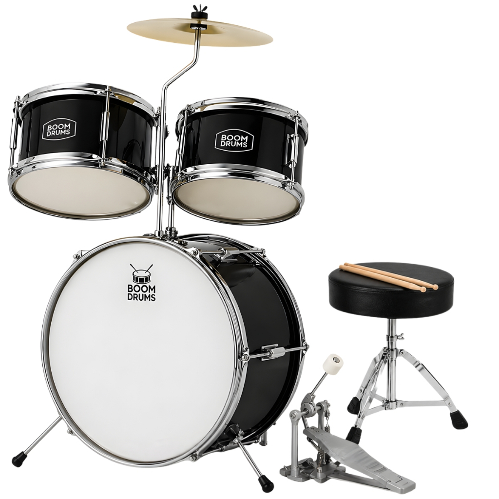 Bateria Infantil Acústica Completa Batuc Boom Kids Kd30 4 Peças Em Madeira Poplar Ferragens Cromada
