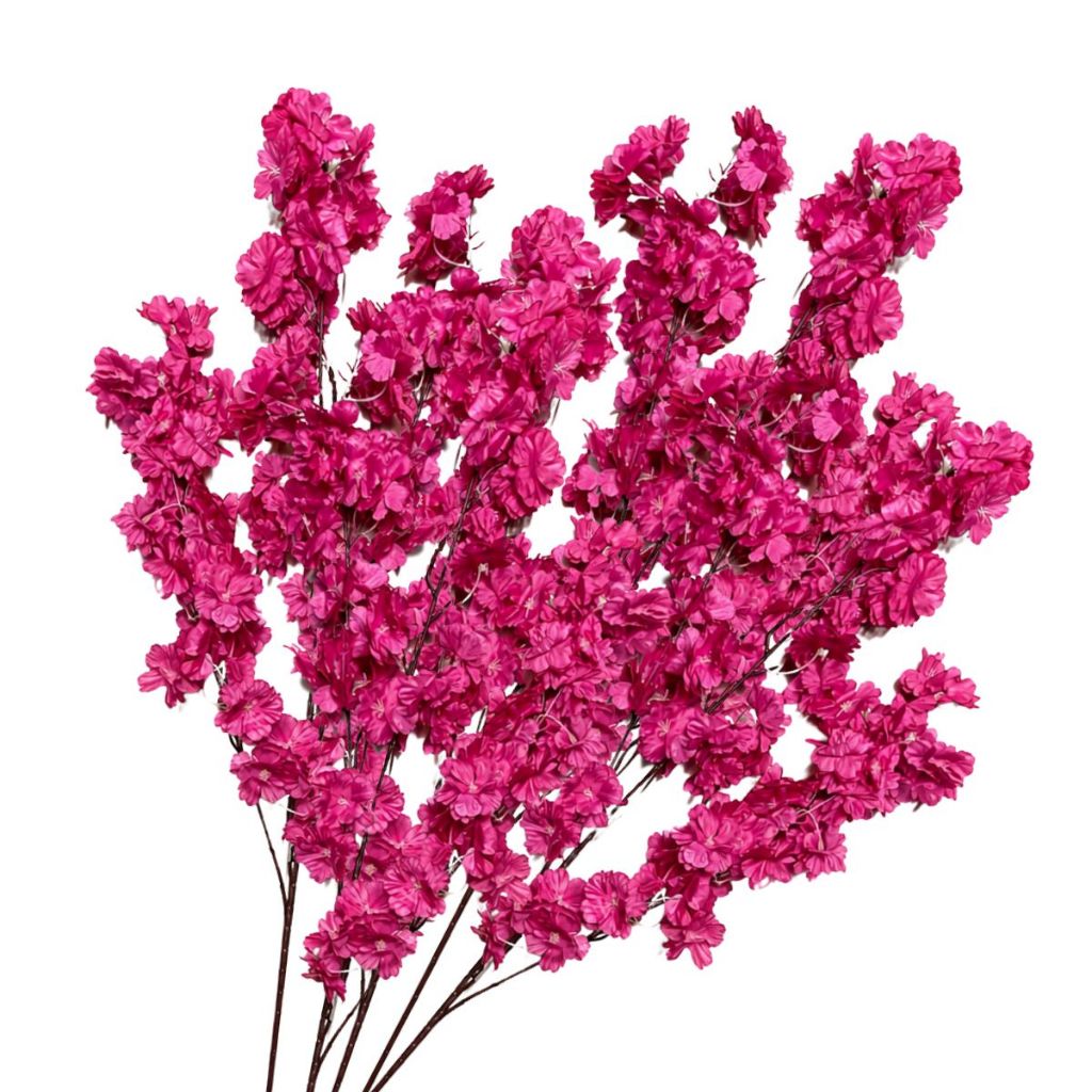 Kit 3 Flores Artificiais Ramo De Cerejeira, Flor de Pêssego Galho Grande Decoração Festas