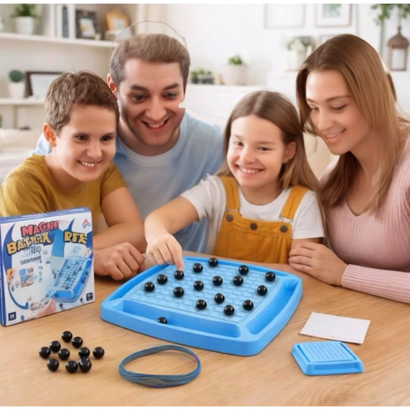 Jogo de Xadrez Magnético - Tabuleiro com12 Bolinhas  Indução Magnética, Brinquedo Interativo para Pais e Filhos.