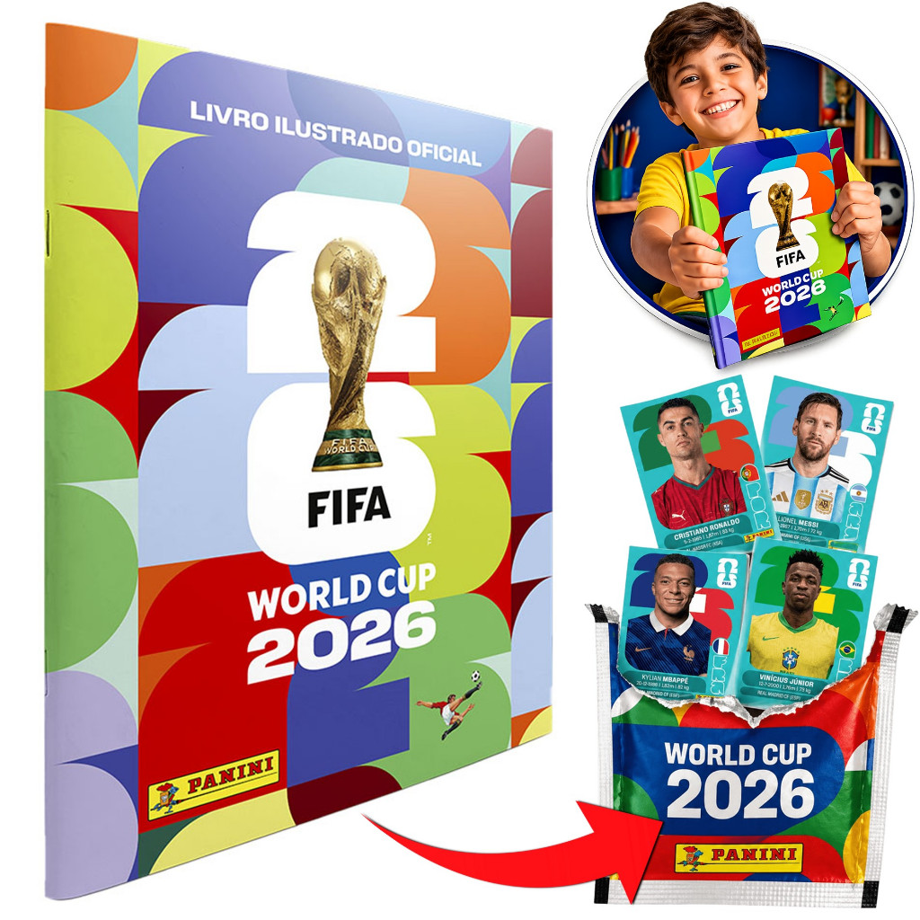 Álbum Copa Do Mundo 2026 Brochura + 10 Figurinhas Sem Repetição