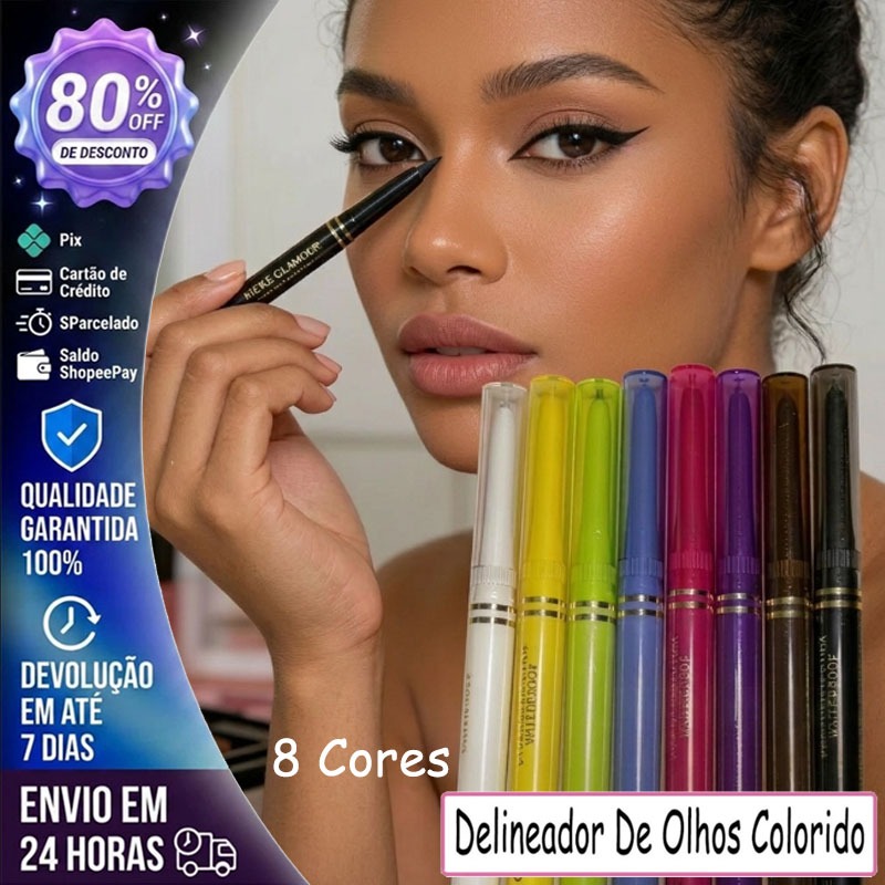 Delineador De Olhos Colorido À Prova D'água Em 8 Cores/Longo Kit Verde Duradouro