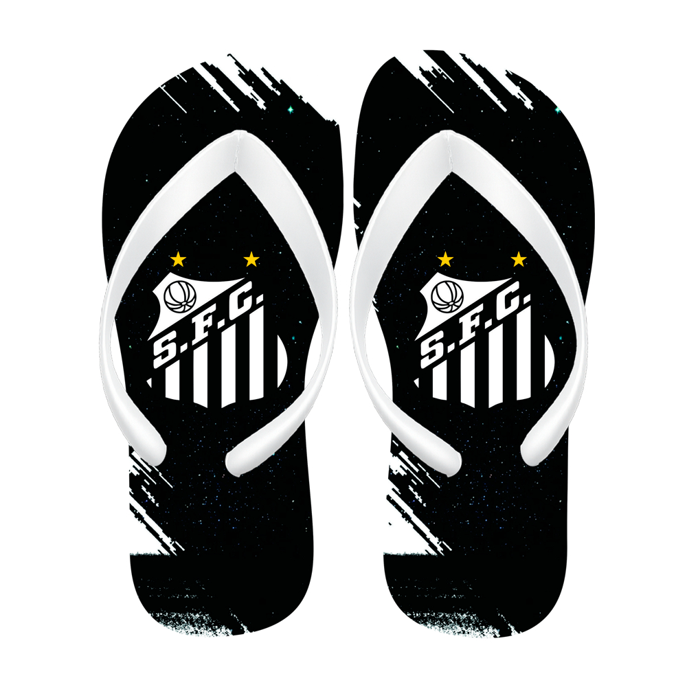 Chinelo Santos Futebol Clube Confortável Antiderrapante Casual Estampado